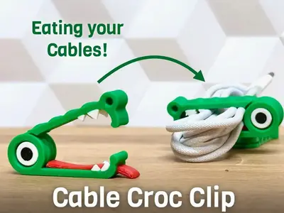 Cable Croc Clip (quick cartoon-style organizer)