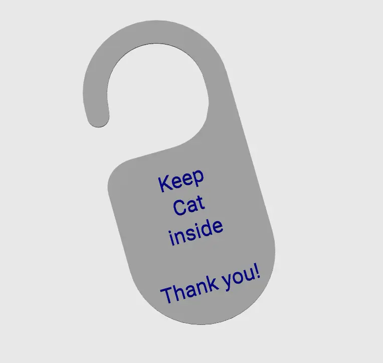 Doorhanger small, kepp cat inside