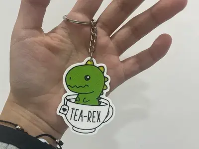 Tea Rex Keychain