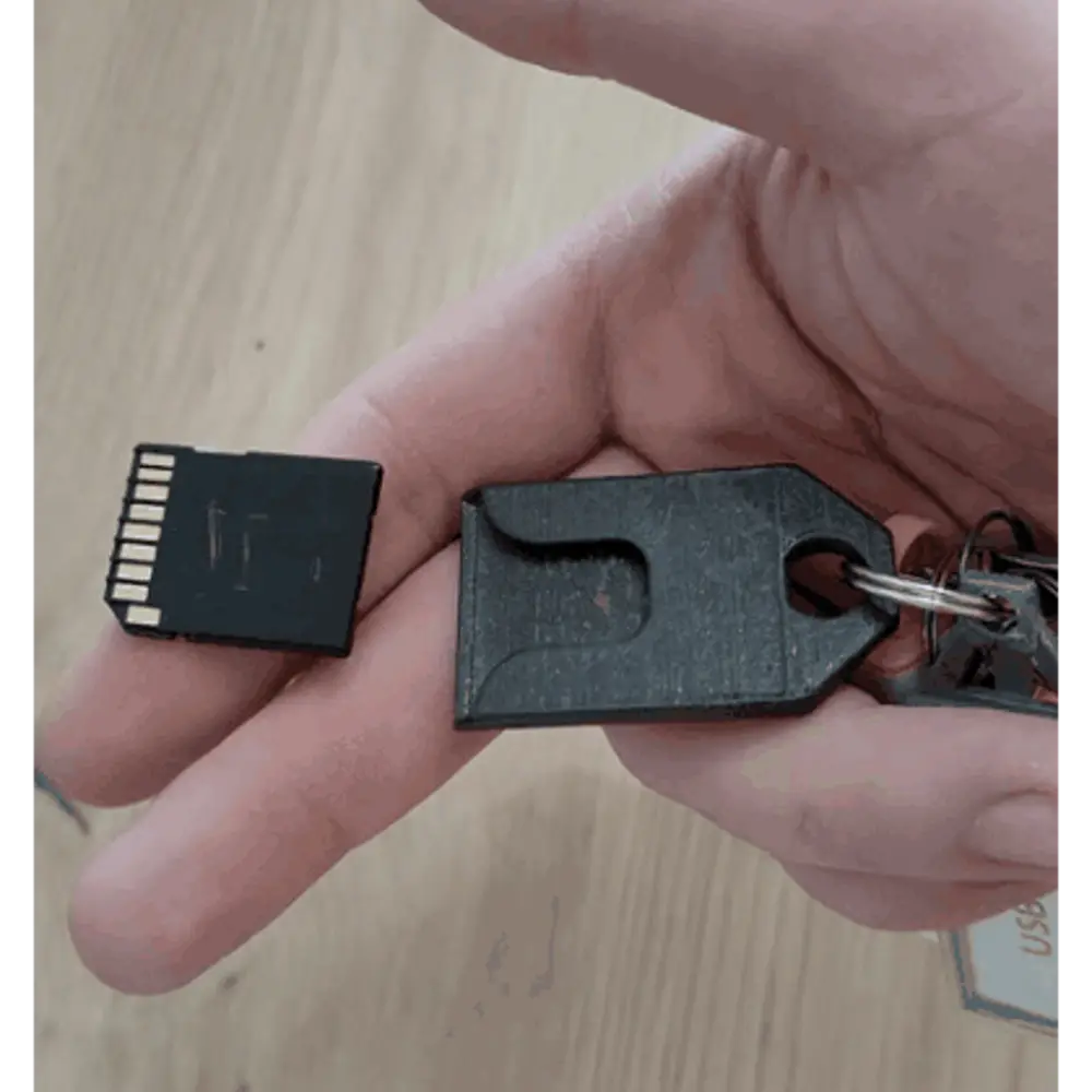 minimalistic SD card keychain case / holder