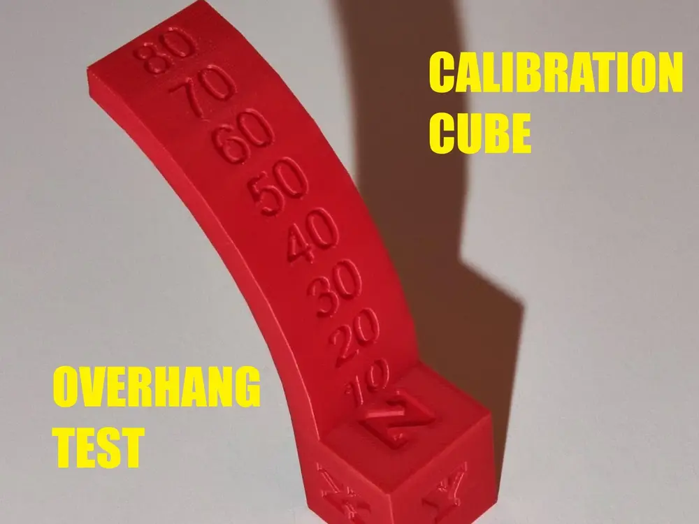 25mm calibration cube with overhang test