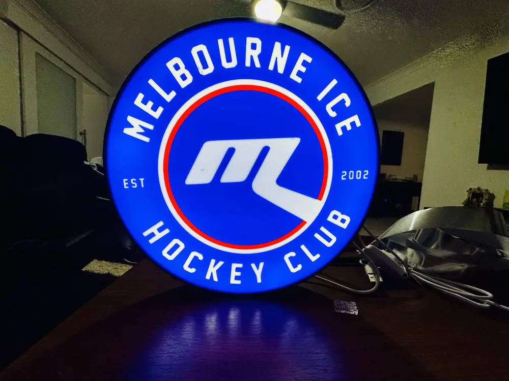 Melbourne Ice - Hockey Team Light Up Sign