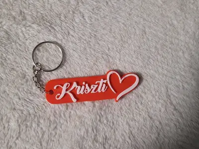 Customisable Valentine nametag keychain