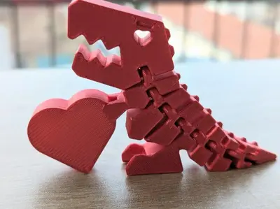 FlexiDino Impresión en su lugar T-Rex para el Día de San Valentín