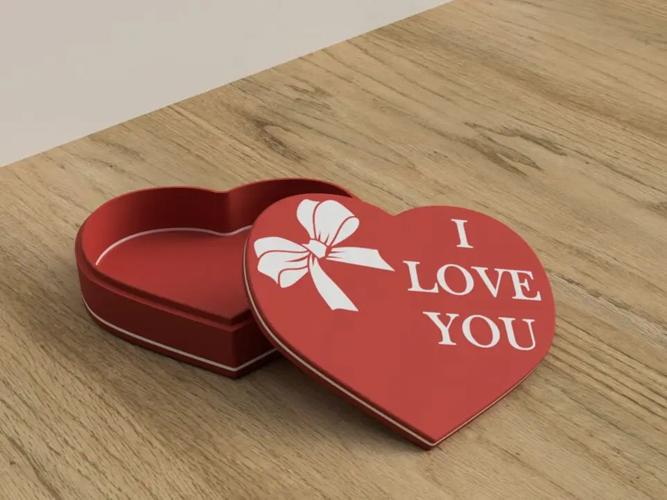 Valentines day heart box