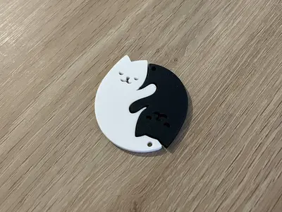 Couple Cats Keychain