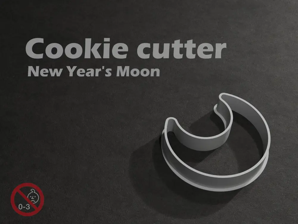 New Year Moon - Cookie cutter