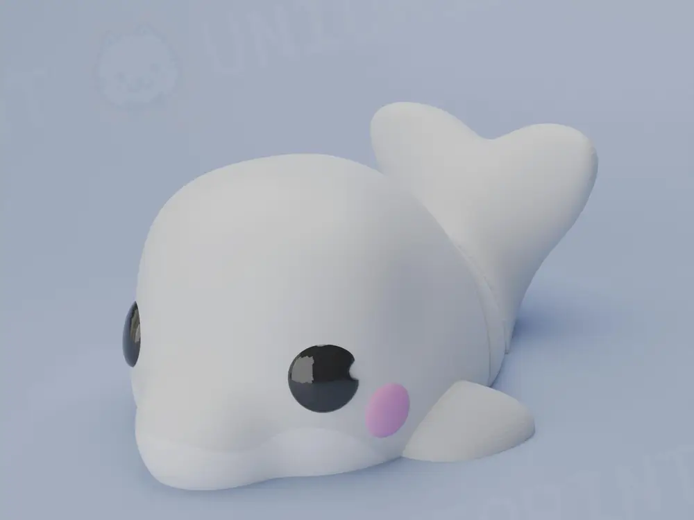 Flexi Beluga Whale Keychain