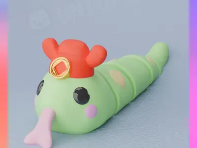 Flexi Snake: God of Wealth Keychain