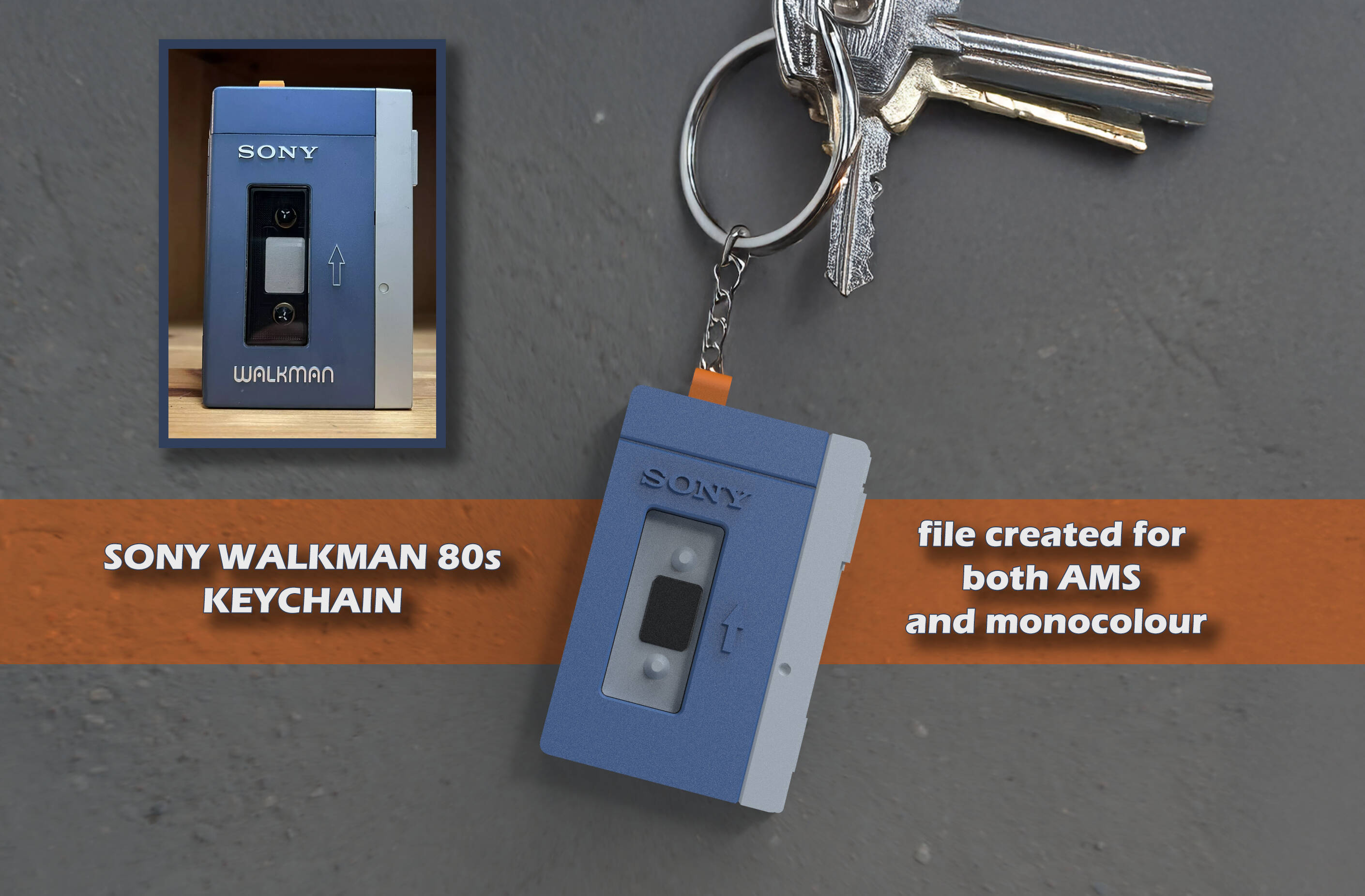Sony Walkman 80s TPS-L2 - Keychain - Makeronline - More Than Fun