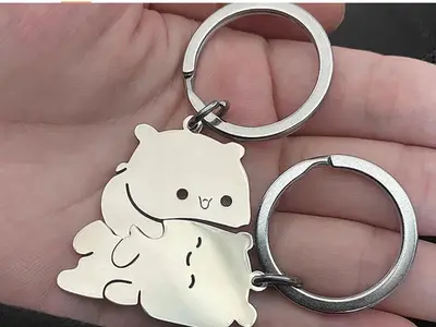 卡通拼接猫咪挂饰钥匙扣闺蜜情侣背包可爱挂件礼品伴手礼