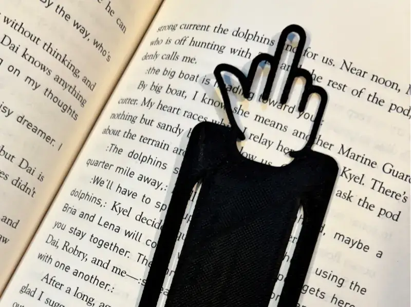 Funny Middle Finger Bookmark