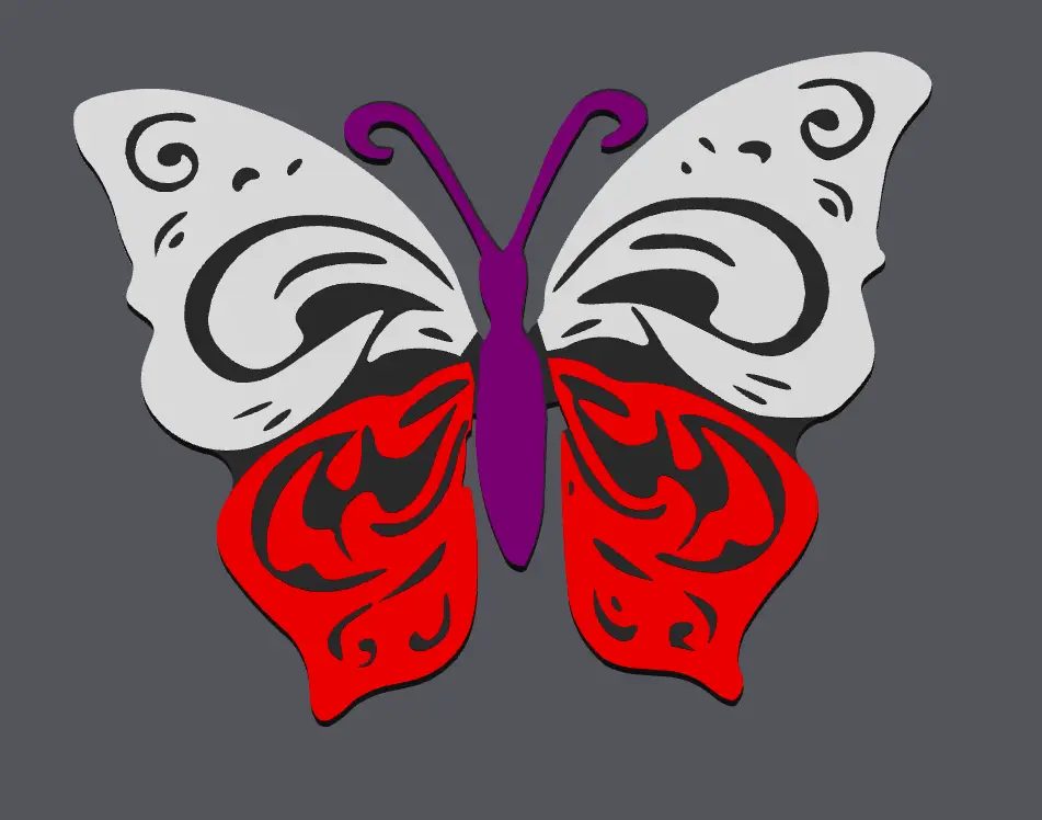 Multicolor Butterfly two sides printed