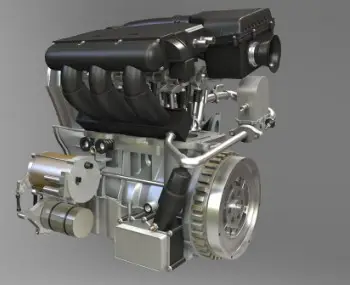 Modelo Detallado de Motor V6 con 6 Pistones