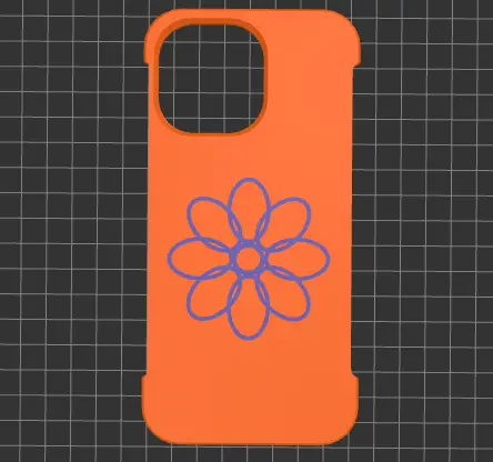 iphone 14 pro max phone case orange with blue flower