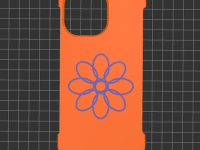 iphone 14 pro max phone case orange with blue flower