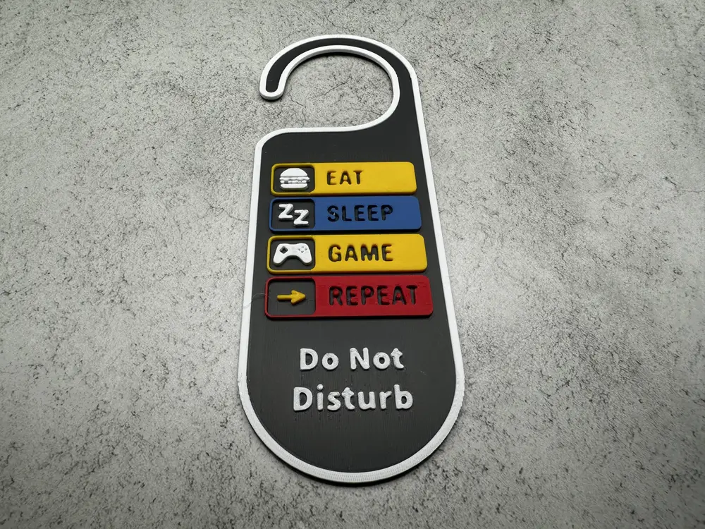 Eat Sleep Game Repeat - Door Sign