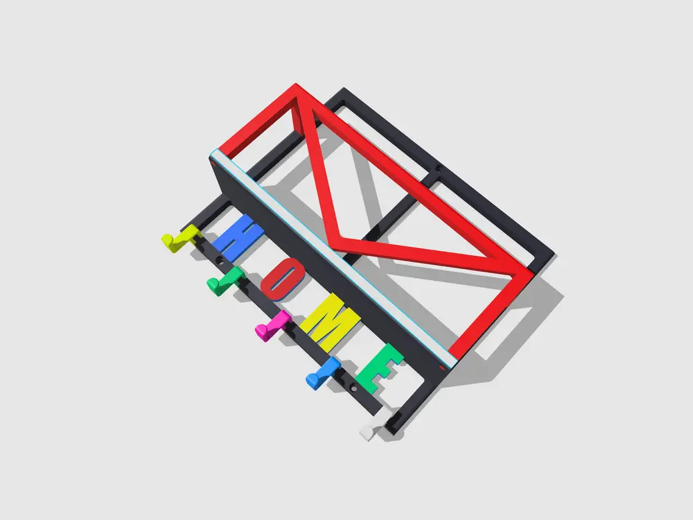 Wall Mounted Mail Key Holder v1