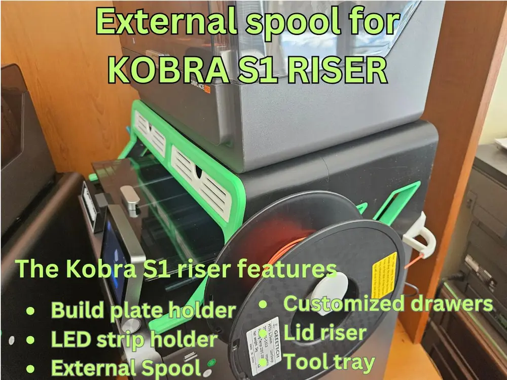 Side Spool holder for Kobra S1 riser