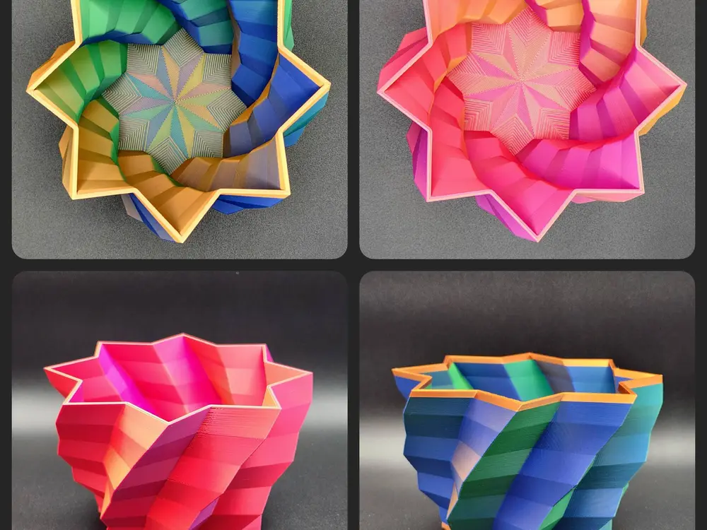 Twisted Star Abstract Geometric Bowl