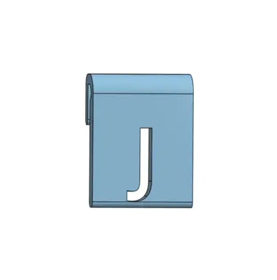 Letter J glass markers in TPU