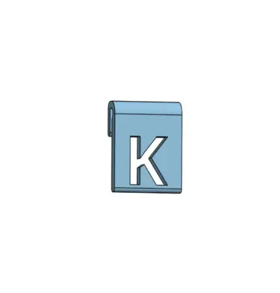 Letter K glass markers in TPU
