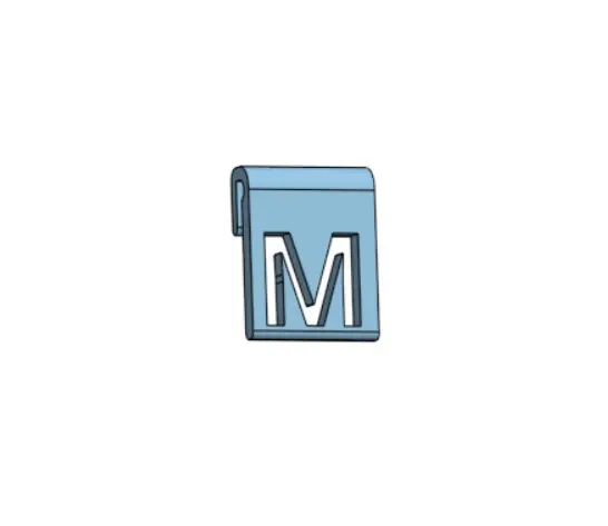 Letter M glass markers in TPU