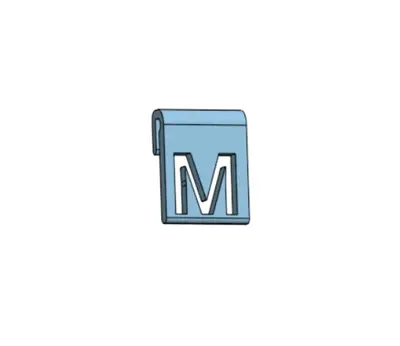 Letter M glass markers in TPU