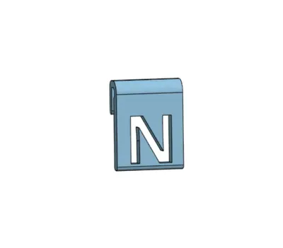 Letter N glass markers in TPU