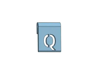 Letter Q glass markers in TPU