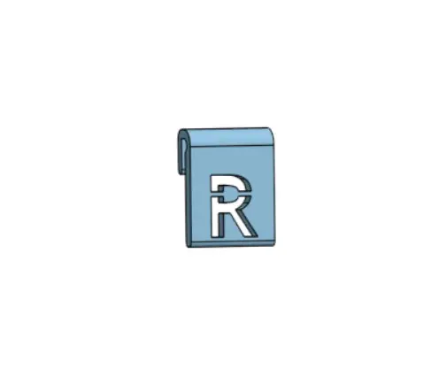 Letter R glass markers in TPU