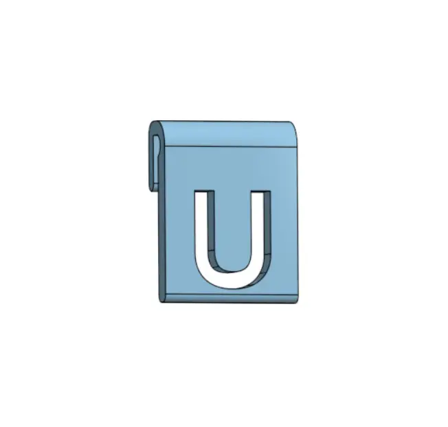 Letter U glass markers in TPU