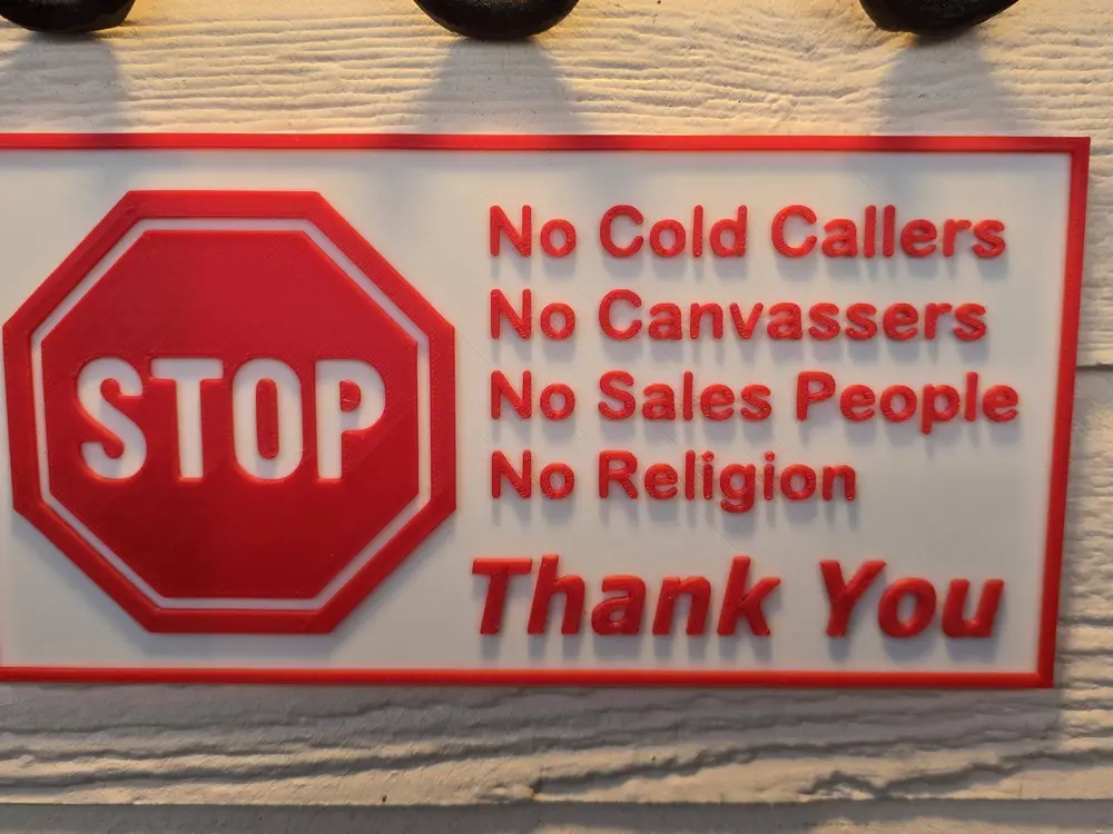 STOP! No Soliciting Sign
