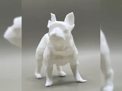 Low Poly & Pixelated Frenchie Pup