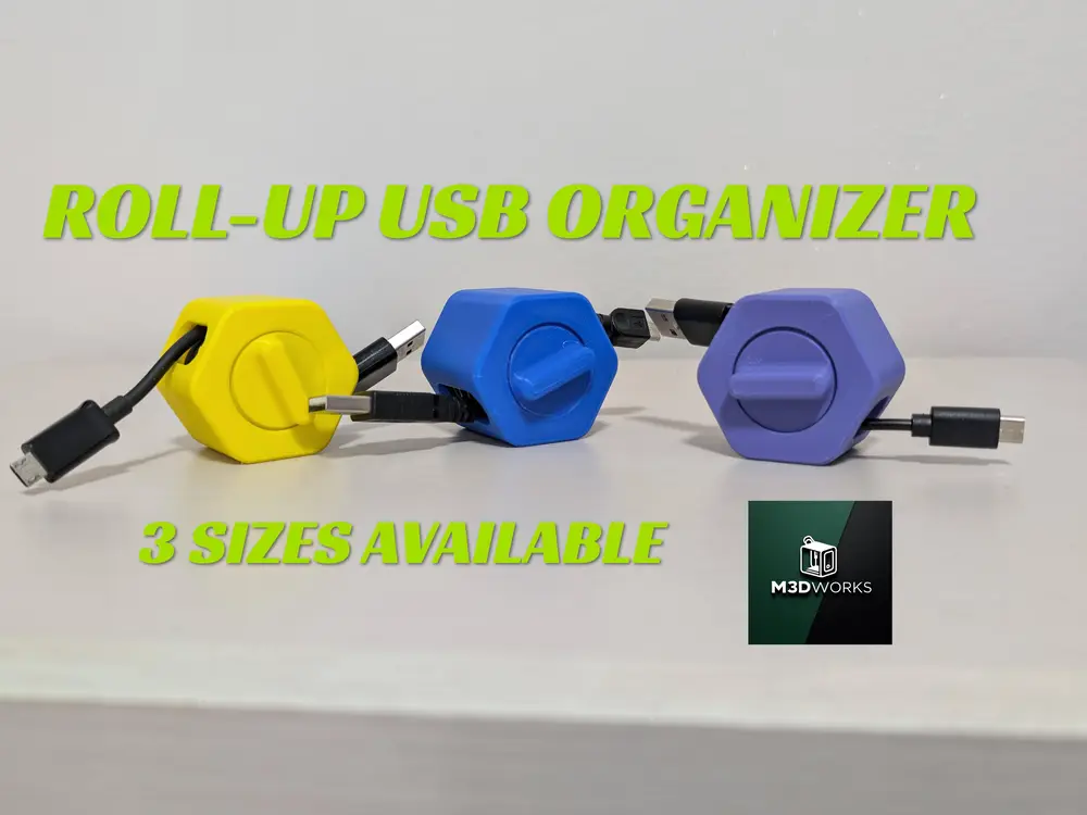 Roll-up usb cable organizer