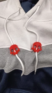 Skull Hoodie Drawstring Beads