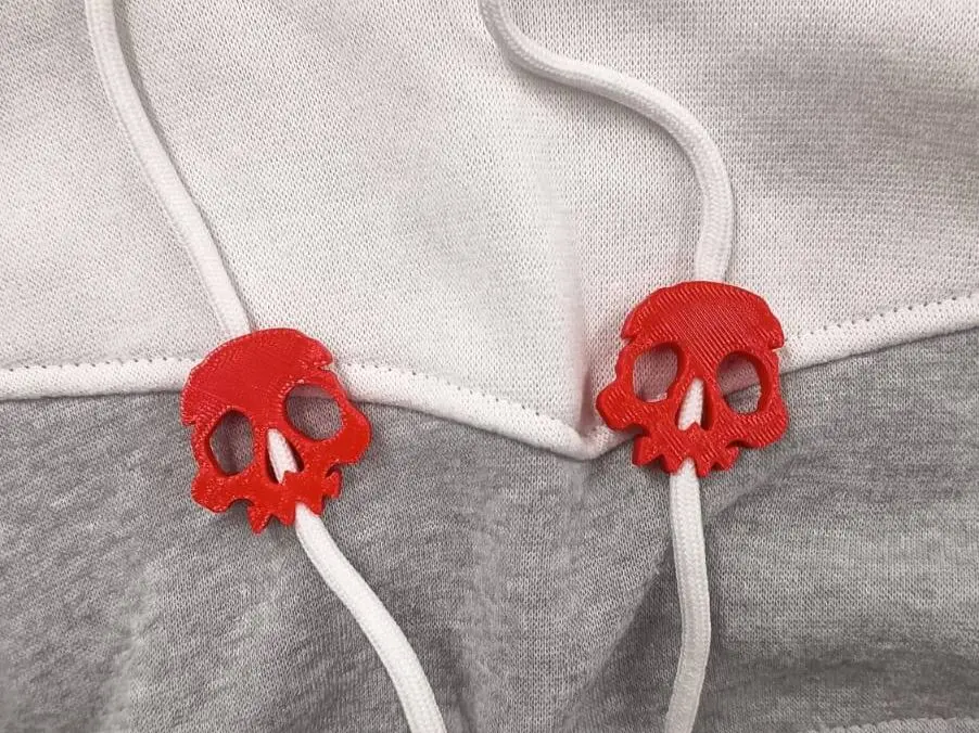 Skull Hoodie Drawstring Beads