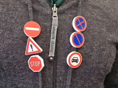 Traffic sign drawstring beads - hoodies