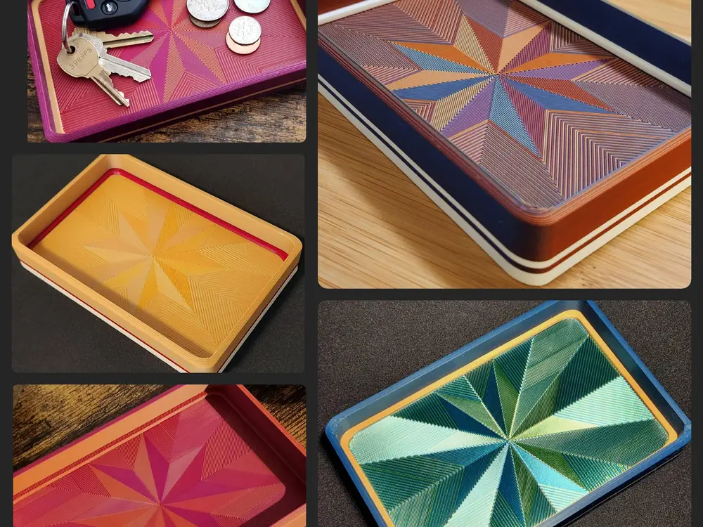 Geometric Starburst Design Keys/Change/Jewelry Catch-all Tray/Dish