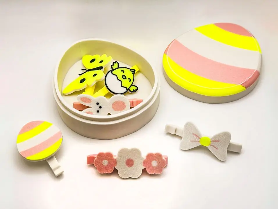 Easter Hair Clips with Egg Gift Box