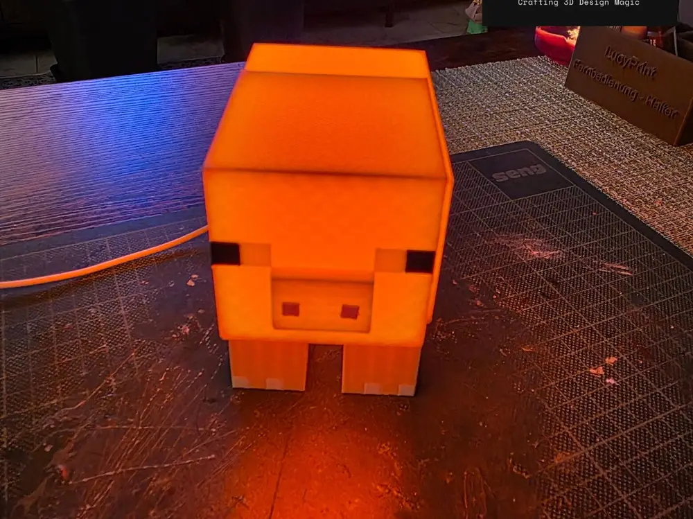Minecraft Pig 3D Lightbox