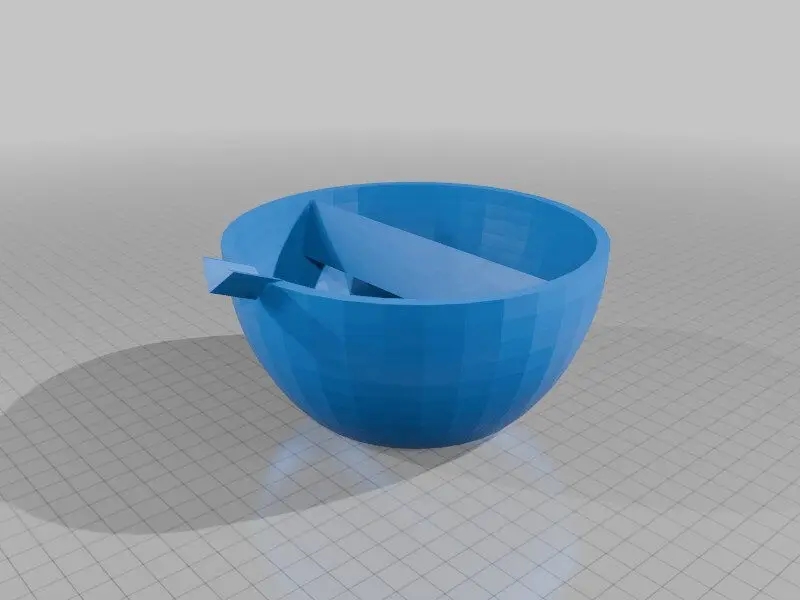 Egg cracking bowl with handle.