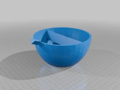 Egg cracking bowl with handle.