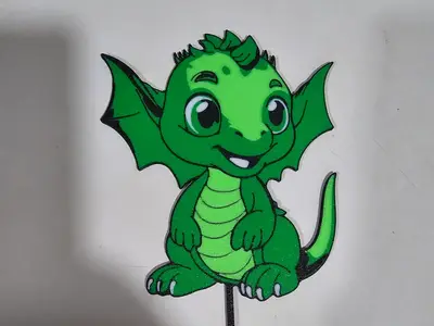 Green dragon cake topper
