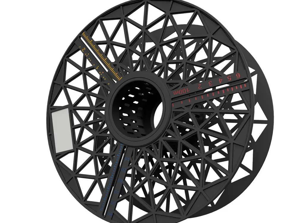Filament spool with scales