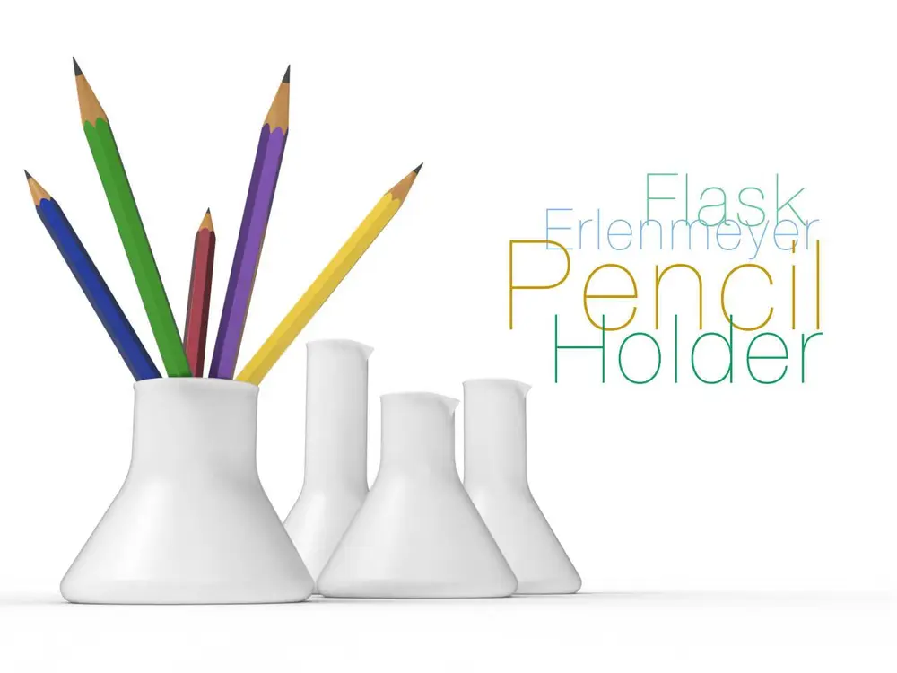 Erlenmeyer Flask Pencil Holder