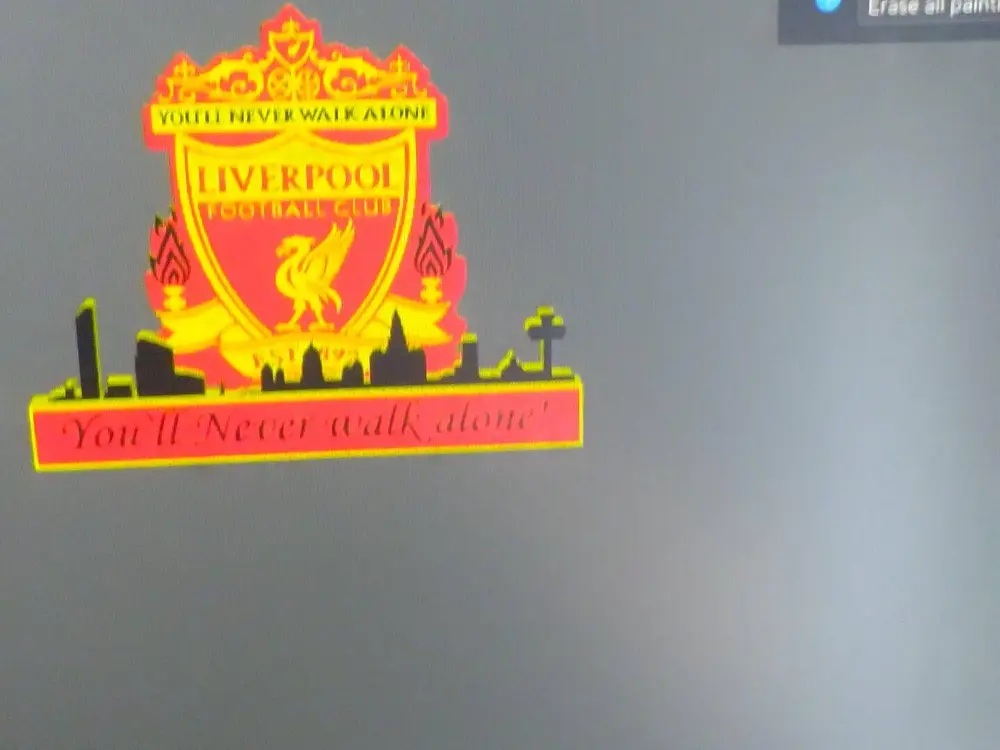 Liverpool Football club crest with Liverpool skyline