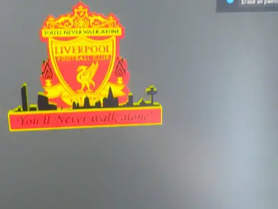 Liverpool Football club crest with Liverpool skyline