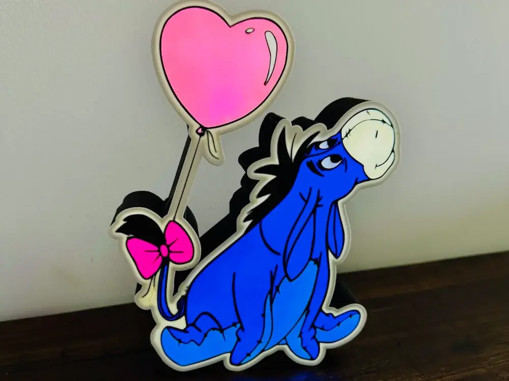 Light Up Sign: Eeyore with heart shaped balloon!