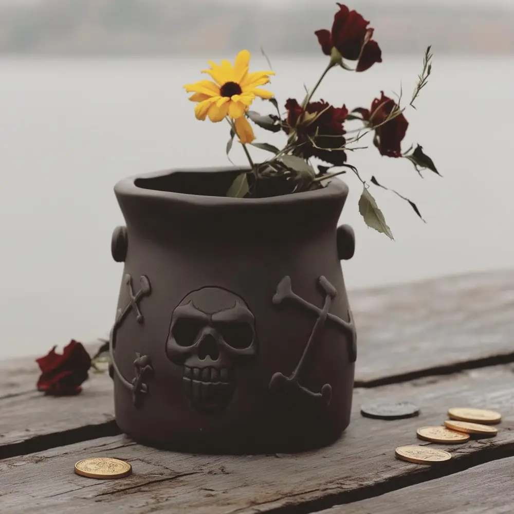 Skull & Crossbones Vase